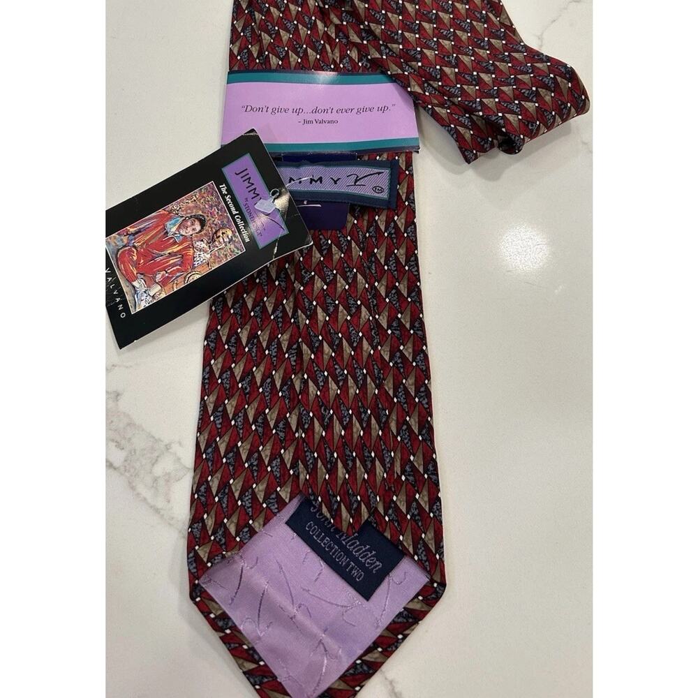 NWT STONEHENGE Jim Valvano Men’s‎ Silk Tie Red Abstract USA ESPN
